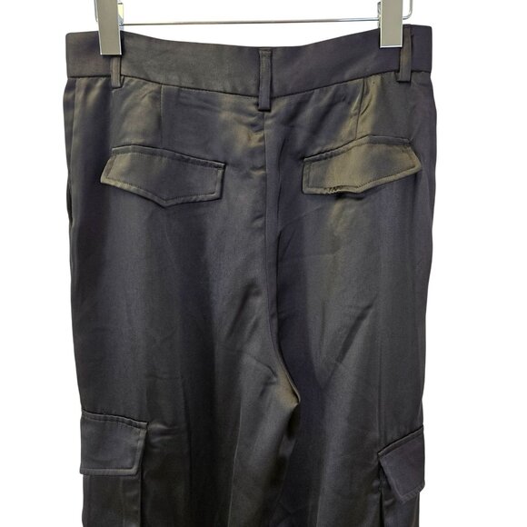NWT Dynamite Izabel Satin High Rise Relaxed Leg Cargo Pants Size 4 - Picture 5 of 8